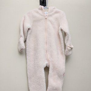 Baby Gap Blush Sherpa Fleece Bunting Coveralls with Hood Ears 18-24M EUC